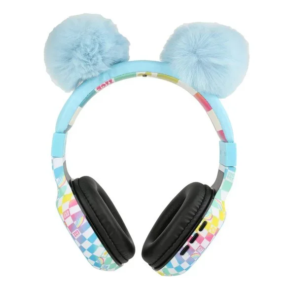 Justice Portable Wireless Bluetooth Headphone with Plush Pom Poms - Picture 4 of 6